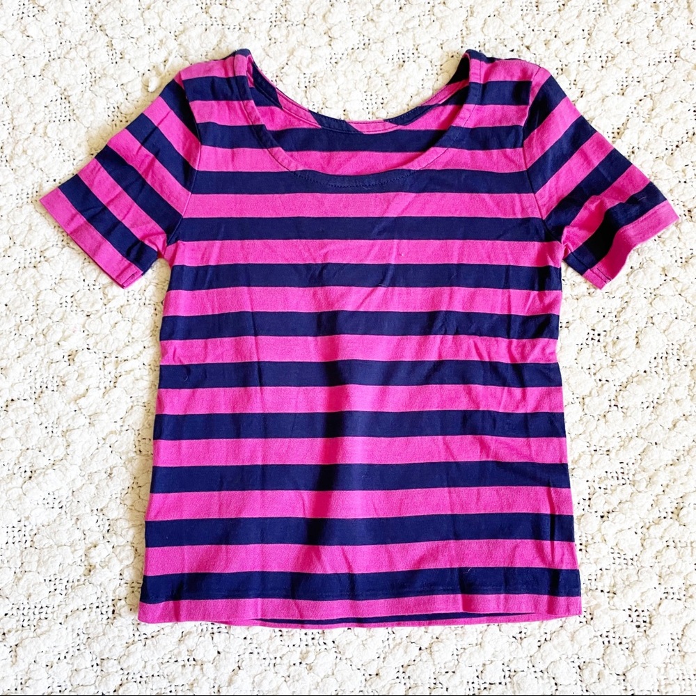 NWT Polo Ralph Lauren Pink & Navy Striped Short Sleeve Tee, 4/4T